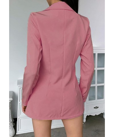 2 Piece Outfits for Women Long Sleeve Solid Open Front Blazer Shorts with Belt Casual Elegant Business Suit Sets Pink $25.33 ...