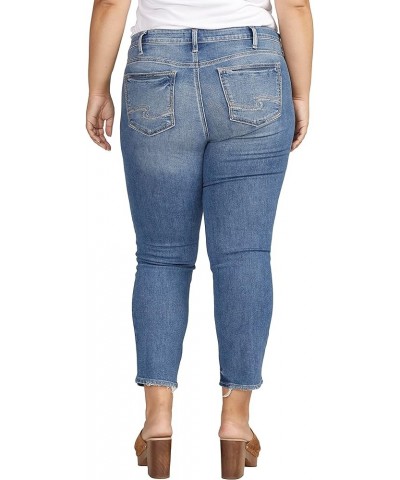 Women's Plus Size Elyse Mid Rise Straight Leg Crop Jeans Indigo $23.68 Jeans