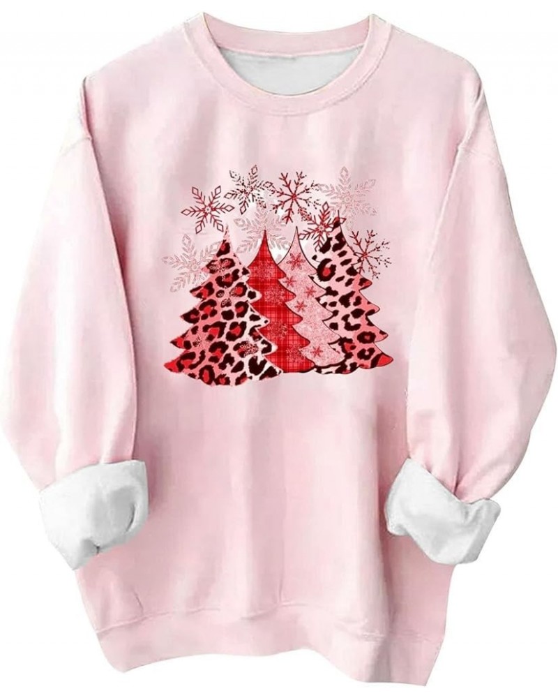 Pink Christmas Sweatshirts for Women Funny Cute Gnomes Santa Oversized Long Sleeve Shirts Vacation Pullovers Xmas Gift 08 Pin...