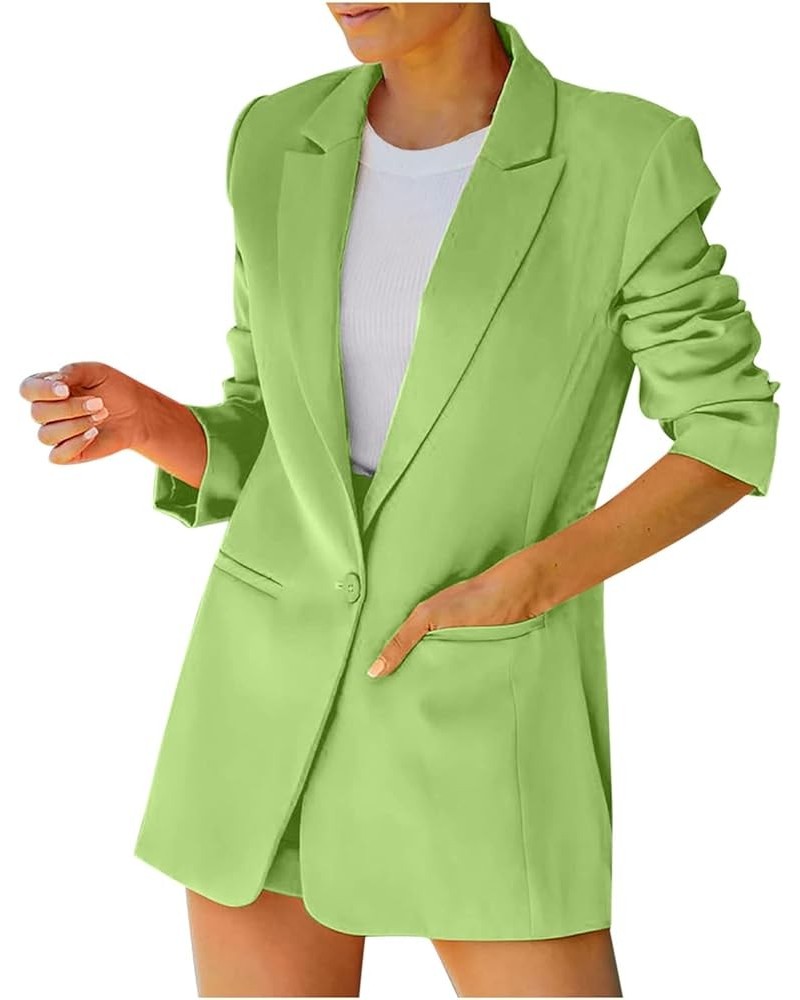 Business Casual Jackets for Women Long Sleeve Work Office Blazer Loose Open Front Lapel Button Jacket Outfit 02 Green $8.37 B...