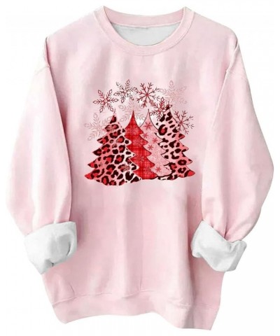 Pink Christmas Sweatshirts for Women Funny Cute Gnomes Santa Oversized Long Sleeve Shirts Vacation Pullovers Xmas Gift 08 Pin...