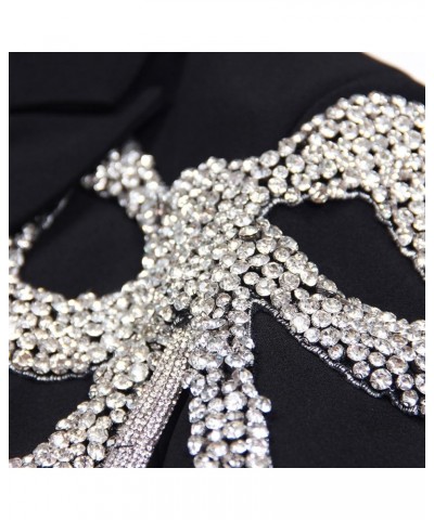 Women's Blazer Fashion Sparkling Rhinestone Bow Wedding Suit Jacket Casual Business Dinner Double Breasted Top Coat White $77...