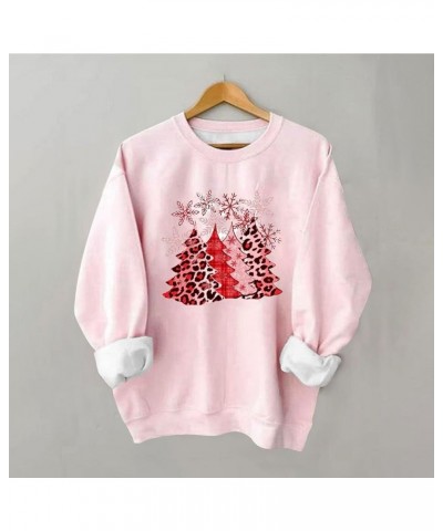 Pink Christmas Sweatshirts for Women Funny Cute Gnomes Santa Oversized Long Sleeve Shirts Vacation Pullovers Xmas Gift 08 Pin...