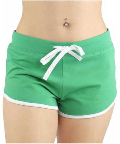 Women's Active French Terry Dolphin Hem Knit Pull-On Shorts Green $9.68 Activewear