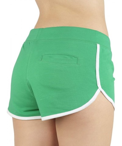 Women's Active French Terry Dolphin Hem Knit Pull-On Shorts Green $9.68 Activewear