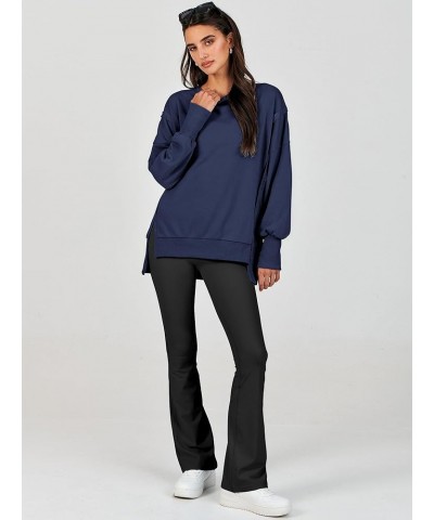 Women's Oversized Sweatshirt Crew Neck Long Sleeve Pullover Hoodies Tops Trendy Fashion Fall Clothes Navy Blue $17.64 Hoodies...