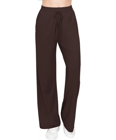 Palazzo Pants for Women - Casual Flowy Wide Leg Lounge Pants Rng128 / Brown $10.68 Activewear