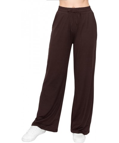 Palazzo Pants for Women - Casual Flowy Wide Leg Lounge Pants Rng128 / Brown $10.68 Activewear