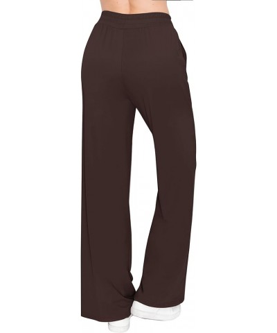 Palazzo Pants for Women - Casual Flowy Wide Leg Lounge Pants Rng128 / Brown $10.68 Activewear