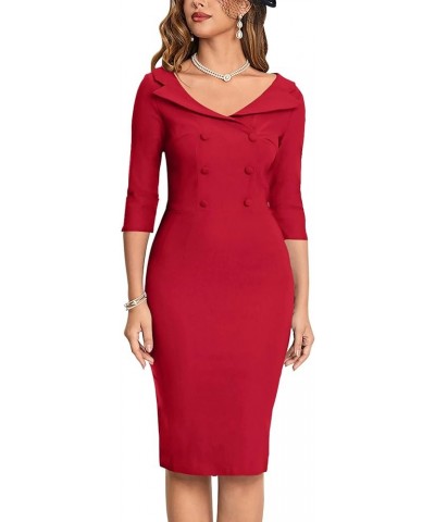 Women's Classic Vintage Sweetheart Neckline Cocktail Prom Tea Dress Red $17.36 Dresses