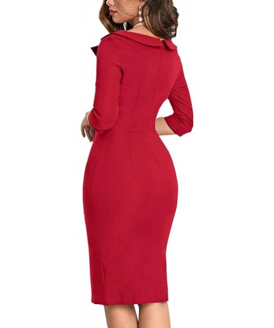 Women's Classic Vintage Sweetheart Neckline Cocktail Prom Tea Dress Red $17.36 Dresses