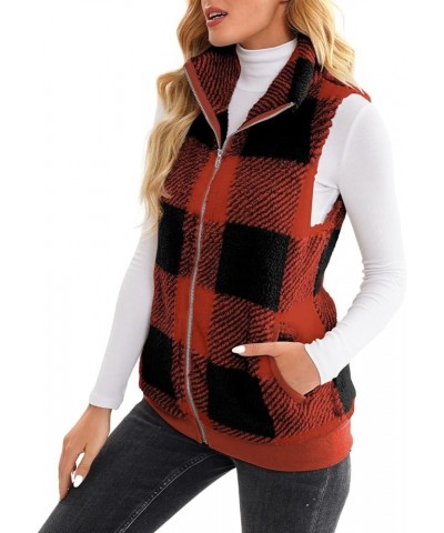 Vests for Women Fashion Fleece Jacket Sleeveless Coats Zip Up Cardigan Womens Vests in Outerwear with Pockets A-wine Red $17....