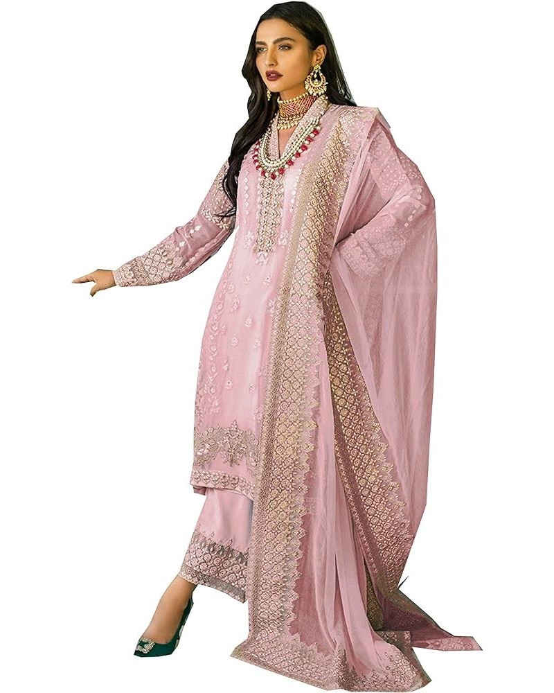 New Wedding Party wear Embroidered Salwar Kameez Indian Dress Ready to Wear Salwar Suit For Women 7112 Light Pink $43.34 Dresses