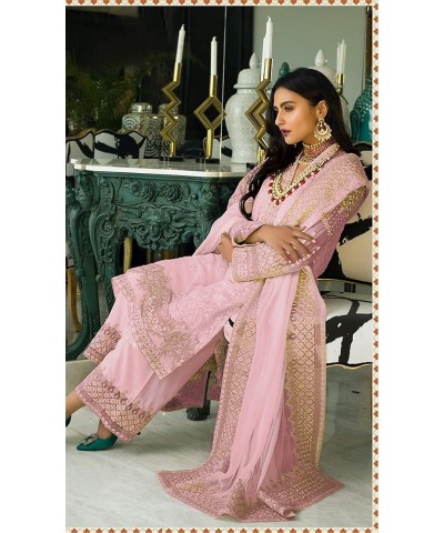 New Wedding Party wear Embroidered Salwar Kameez Indian Dress Ready to Wear Salwar Suit For Women 7112 Light Pink $43.34 Dresses