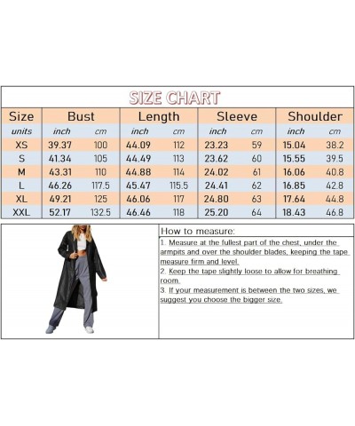 Women's Casual Lapel Open Front Pu Faux Leather Long Trench Coat with Belt Brown $27.59 Coats