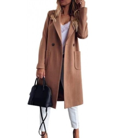 Coat Women's Lapel Collar Button Pocket Long Coat Warm Coat Coat Plus Size Women's Coat Women's Coat (Color : Black, Size : L...