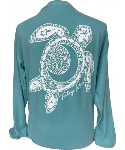 White Moon Turtle Long Sleeve Comfort Colors Shirt Chalky Mint $21.44 T-Shirts