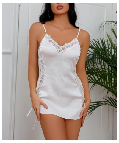 Women Lingerie Nightwear Sexy V Neck Chemise Lace Strap Babydoll Sleepwear White Type2 $9.34 Lingerie