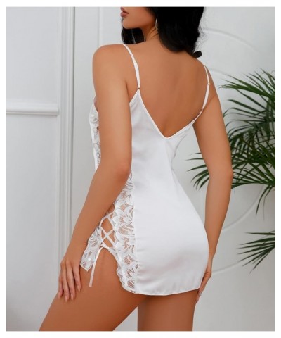 Women Lingerie Nightwear Sexy V Neck Chemise Lace Strap Babydoll Sleepwear White Type2 $9.34 Lingerie