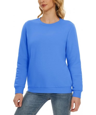 Women's Sherpa Lined Sweatshirts Thermal Casual Crewneck Fleece Pullover Winter Warm Thick Long Sleeve Tops Azure $18.91 Hood...