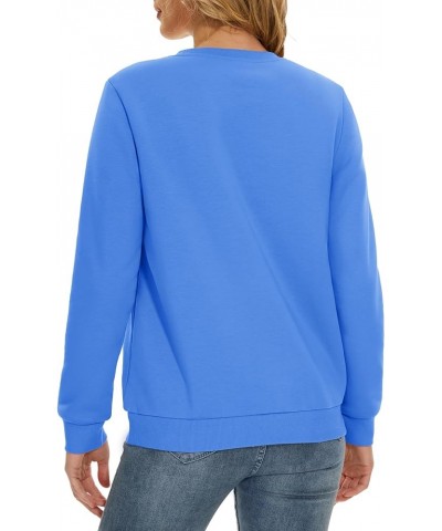 Women's Sherpa Lined Sweatshirts Thermal Casual Crewneck Fleece Pullover Winter Warm Thick Long Sleeve Tops Azure $18.91 Hood...