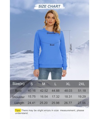 Women's Sherpa Lined Sweatshirts Thermal Casual Crewneck Fleece Pullover Winter Warm Thick Long Sleeve Tops Azure $18.91 Hood...