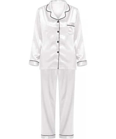 Pajamas for Women Set With Robe Womens Pajama Sets Cotton Nightgowns Nightwear for Women Plus Size White $10.30 Sleep & Lounge