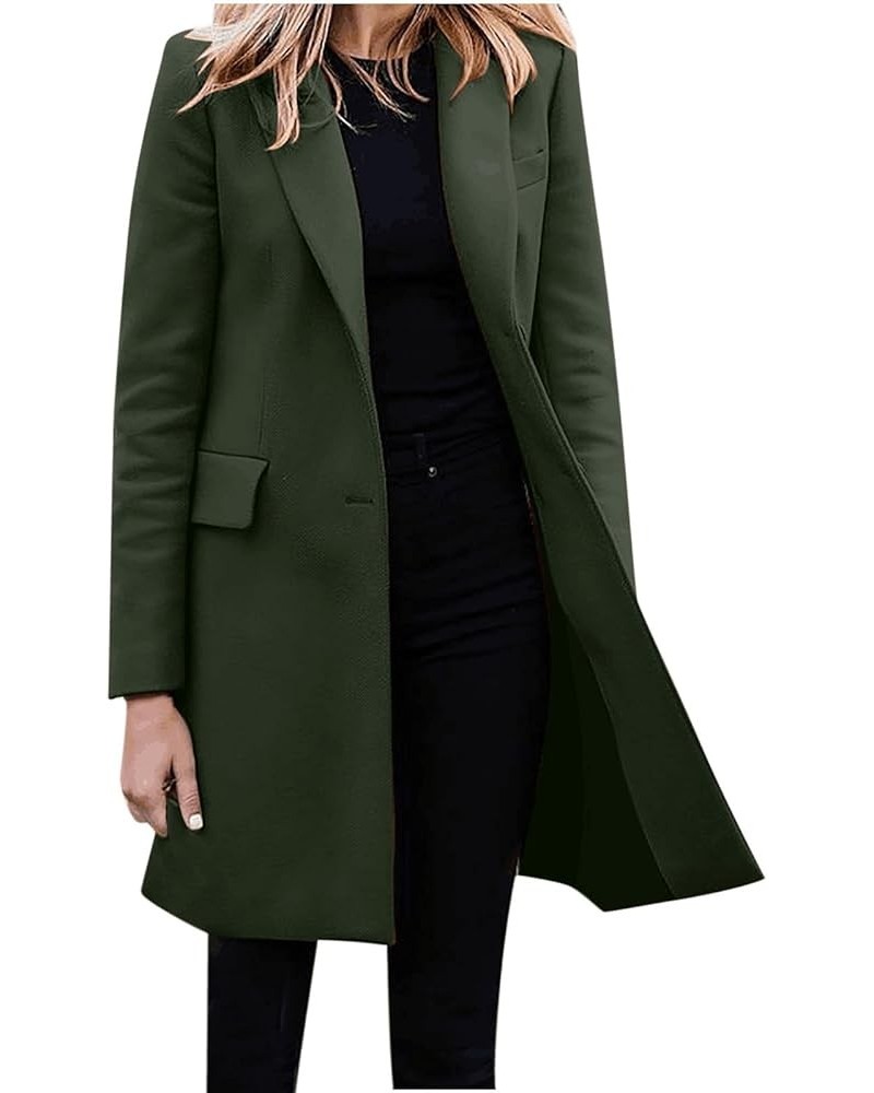 Fall Jackets for Women 2023 Wool Trench Coats for Women Winter Fall Fashion Notch Collar Pea Coats Long Jackets Coats B1-ag $...