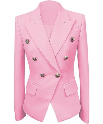 Womens Casual Blazers Long Sleeve Lapel Button Suit Jackets Slim Fit Work Office Blazer Jacket for Women Pink $14.75 Suits