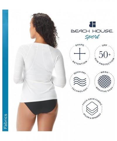 Sport Ava Long Sleeve Rash Guard — 50+ UPF Beach Cover Up Swimsuit Jacket for Women White $33.32 Swimsuits