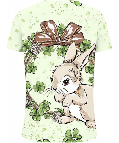 Easter Day Shirts for Women Cute Summer Casual Short Sleeve v Neck Tops Easter Bunny Easter Eggs Print Blouses 02-green $3.81...