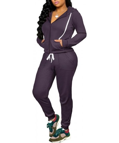 Track Suits for Women Set - Casual 2 Piece Outfits Sweatsuit Pocket Hoodies Long Sleeve with Patchwork Pants Set 4-coffee $20...