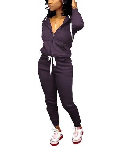 Track Suits for Women Set - Casual 2 Piece Outfits Sweatsuit Pocket Hoodies Long Sleeve with Patchwork Pants Set 4-coffee $20...