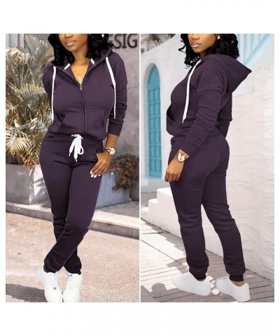 Track Suits for Women Set - Casual 2 Piece Outfits Sweatsuit Pocket Hoodies Long Sleeve with Patchwork Pants Set 4-coffee $20...