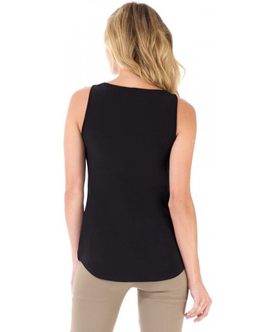 Women's Ultra Soft and Chic Tank w/Front Zipper Detail Black $16.45 Tanks