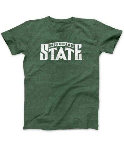 Michigan State Spartans Vintage and Retro MSU Unisex Shirts T-Shirts Tees Short Sleeve Apparel Forest Green $16.10 Tops