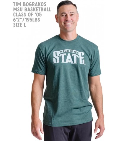 Michigan State Spartans Vintage and Retro MSU Unisex Shirts T-Shirts Tees Short Sleeve Apparel Forest Green $16.10 Tops