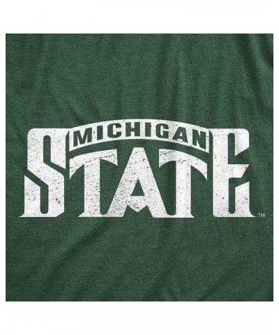 Michigan State Spartans Vintage and Retro MSU Unisex Shirts T-Shirts Tees Short Sleeve Apparel Forest Green $16.10 Tops