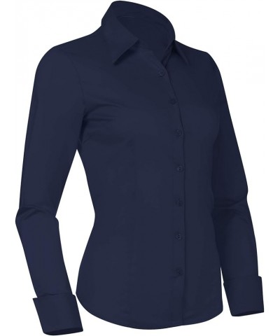 Button Down Shirts for Women, Tailored Long Sleeve Casual Business Professional Office Work Collared Dress Blouse Navy $11.22...