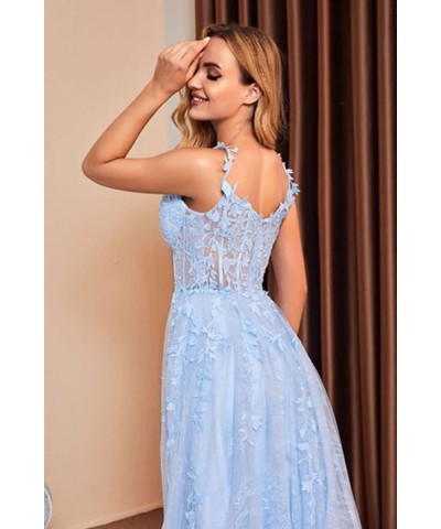 Off Shoulder Tulle Lace Appliques Prom Dress with Side Slit A Line Sweetheart Neck Evening Dress Long for Women RS020 Fuchsia...