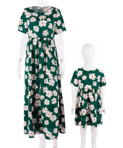 Mommy and Me Matching Dresses Summer Boho Dress Sleeveless Floral Print Family Matching Outfits Set Green C $9.87 Dresses