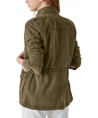 Women's Long Sleeve Button Up Two Pocket Utility Jacket Olive Night $28.99 Jackets