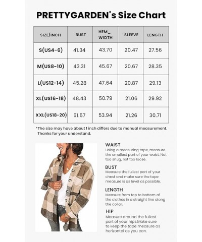 Women's Brushed Plaid Shirts Long Sleeve Flannel Lapel Button Down Cardigan Boyfriend Shacket Jacket Coats A-khaki $14.88 Blo...