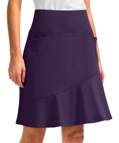 Skorts Skirts for Women with 5 Pockets 20" Knee Length Golf Skirt Modest Long Tennis Athletic Skirts for Women Purple $23.77 ...