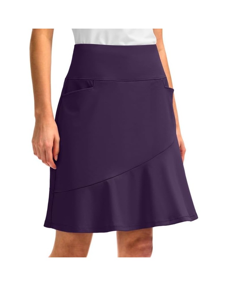 Skorts Skirts for Women with 5 Pockets 20" Knee Length Golf Skirt Modest Long Tennis Athletic Skirts for Women Purple $23.77 ...