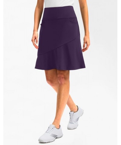 Skorts Skirts for Women with 5 Pockets 20" Knee Length Golf Skirt Modest Long Tennis Athletic Skirts for Women Purple $23.77 ...