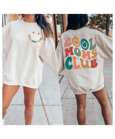 Cool Moms Club Sweatshirt - Cool Mom Club Funny Smile Sweater, Mom Sweatshirt for Women Forest Green $16.38 Activewear