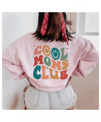 Cool Moms Club Sweatshirt - Cool Mom Club Funny Smile Sweater, Mom Sweatshirt for Women Forest Green $16.38 Activewear