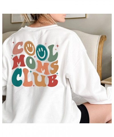 Cool Moms Club Sweatshirt - Cool Mom Club Funny Smile Sweater, Mom Sweatshirt for Women Forest Green $16.38 Activewear