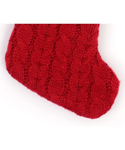 Christmas Stockings with Letter Monogrammed Mini Cute Stocking -7.08'' Decorative Socks Knitted Plush Gift Stocking (Red N, O...